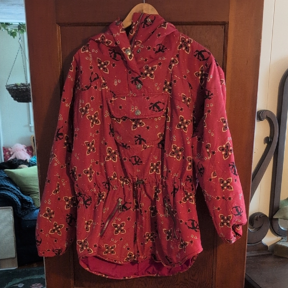 L.L. Bean Women's Red Floral Ski Jacket